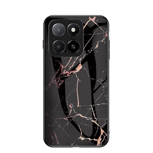Jiajihua Cover Compatible with Honor X8a 4G 【PC Panel+Tempering Glass+TPU Silicone】 3 in 1 Shockproof Phone Case Glod