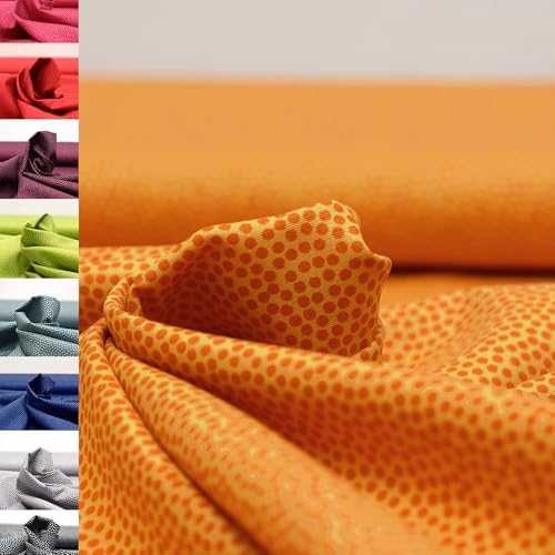 MAGAM-Stoffe Keno Tupfen Baumwollstoff Oeko-Tex Meterware 50cm (02. Orange)