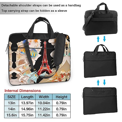 Bolsa de hombro para portátil de 15.6 maletín de computadora Torre Eiffel París 2