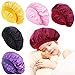 5 Pieces Kids Satin Bonnets Wide Band Silk Bonnet Night Sleep Cap Toddler Hair Bonnet Sleeping Hat For Natural Hair Kids Children Infant Newborn Babies Girls