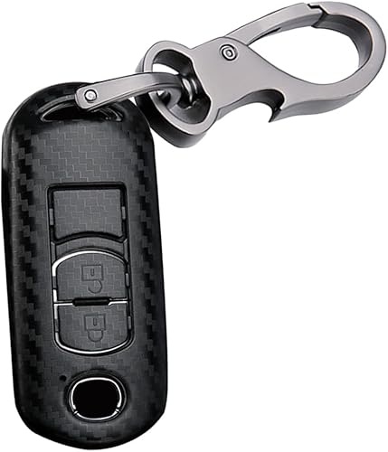 Funda para llave Mazda CX3 CX5 CX7 Llavero Llavero Shell Holder Fibra Carbono ABS Accesorios 23 Botones