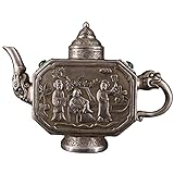  LAOJUNLU Collecting An Old Qing Dynasty Puro Rame Artigianale Gem-Set Figura Dorato-Argento Vino Brocca Bronzo Antico Capolavoro Collezione Di Solitario Cinese Stile Tradizionale
