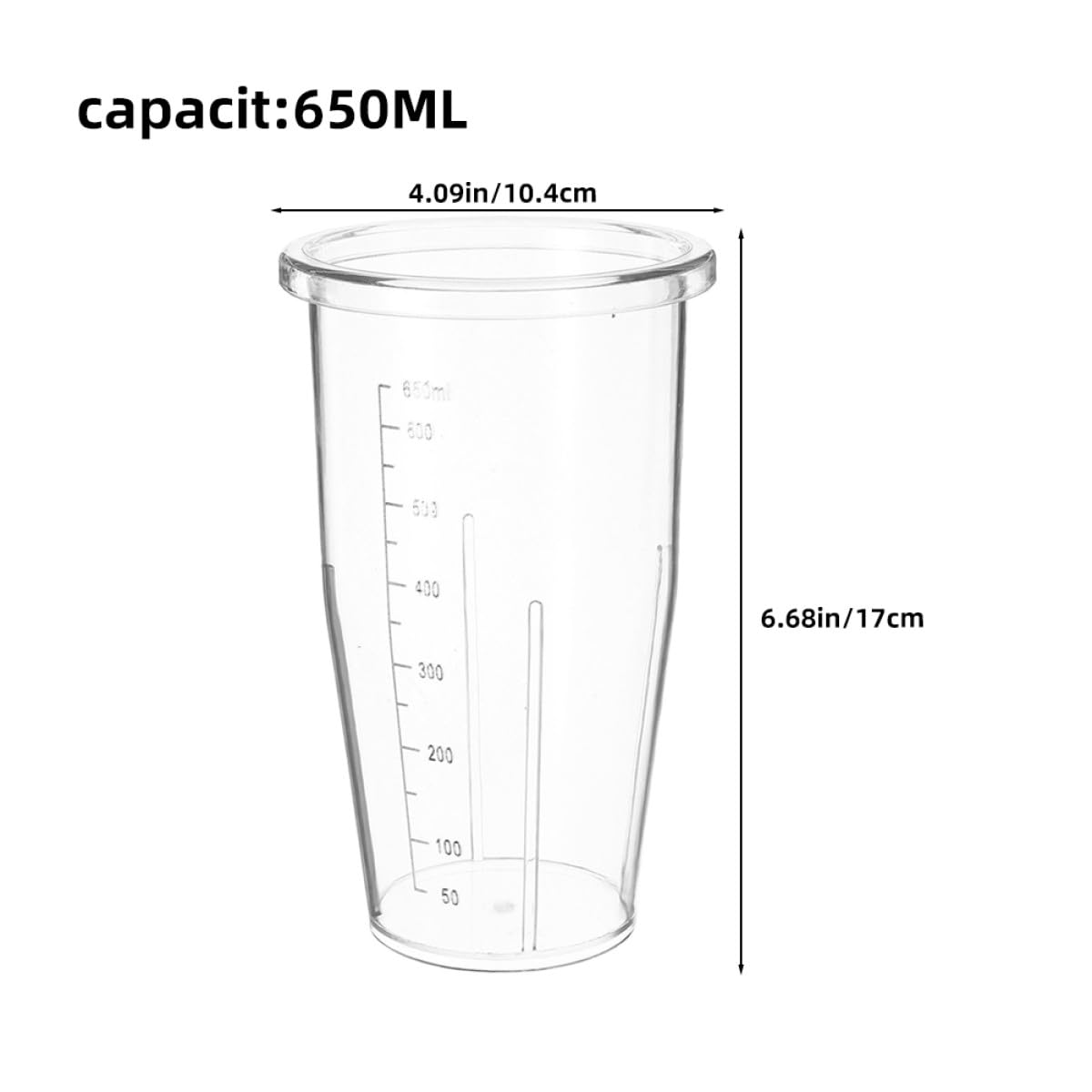 Set 2 Pezzi Tazze Miscelatrici in PC da 650ml con Graduazione, Accessori Versatili per Frullatori, per Smoothies e Uso Quotidiano
