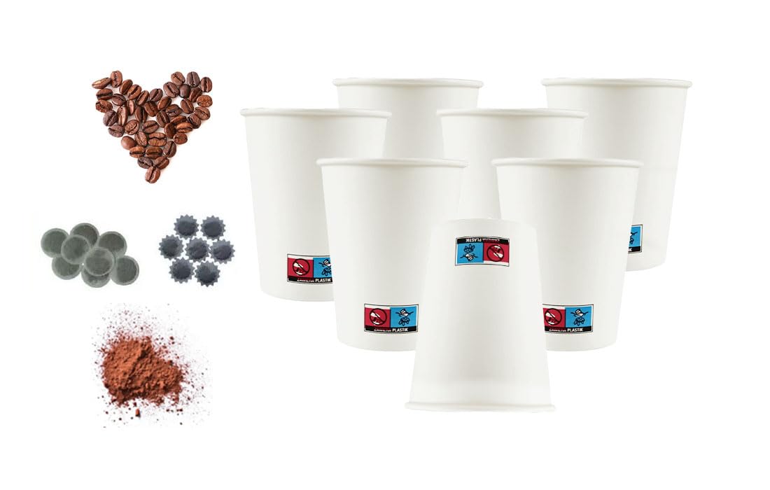 Lauroo Kubek do kawy – TO GO 200 ml, jednorazowy kubek do kawy na wynos, biały (20 x 50), 1000 sztuk