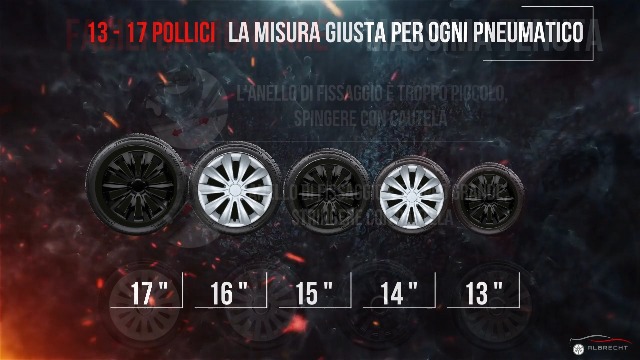 Albrecht Copricerchi 14 pollici nero neri per cerchioni in acciaio - Borchie pollici Sky in plastica di alta qualità con rivestimento a strati - Made in EU