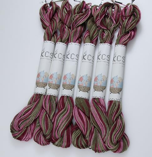 Image of KCS Big skeins of 25 Meters Size 25 Color Variegated Cross Stitch Stranded Threads,6 skeins,4504
