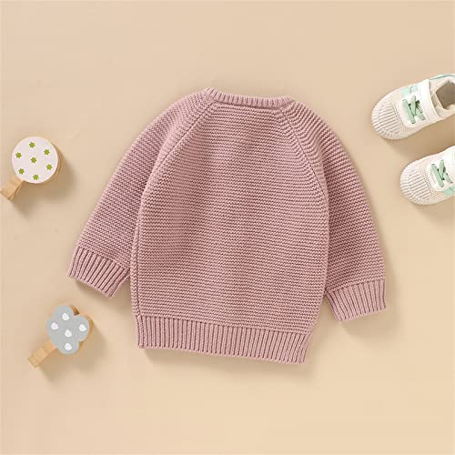 BILIKEYU Newborn Baby Girls Knitted Open Front Cardigan Long Sleeve Solid Color Casual Infant Sweater Outwear2