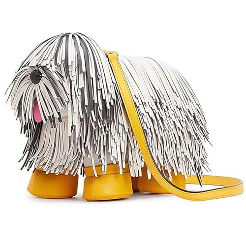 Women PU Leather Unique Novelty Crossbody Shoulder Bag Handbag Cute Dog Shaped Purse