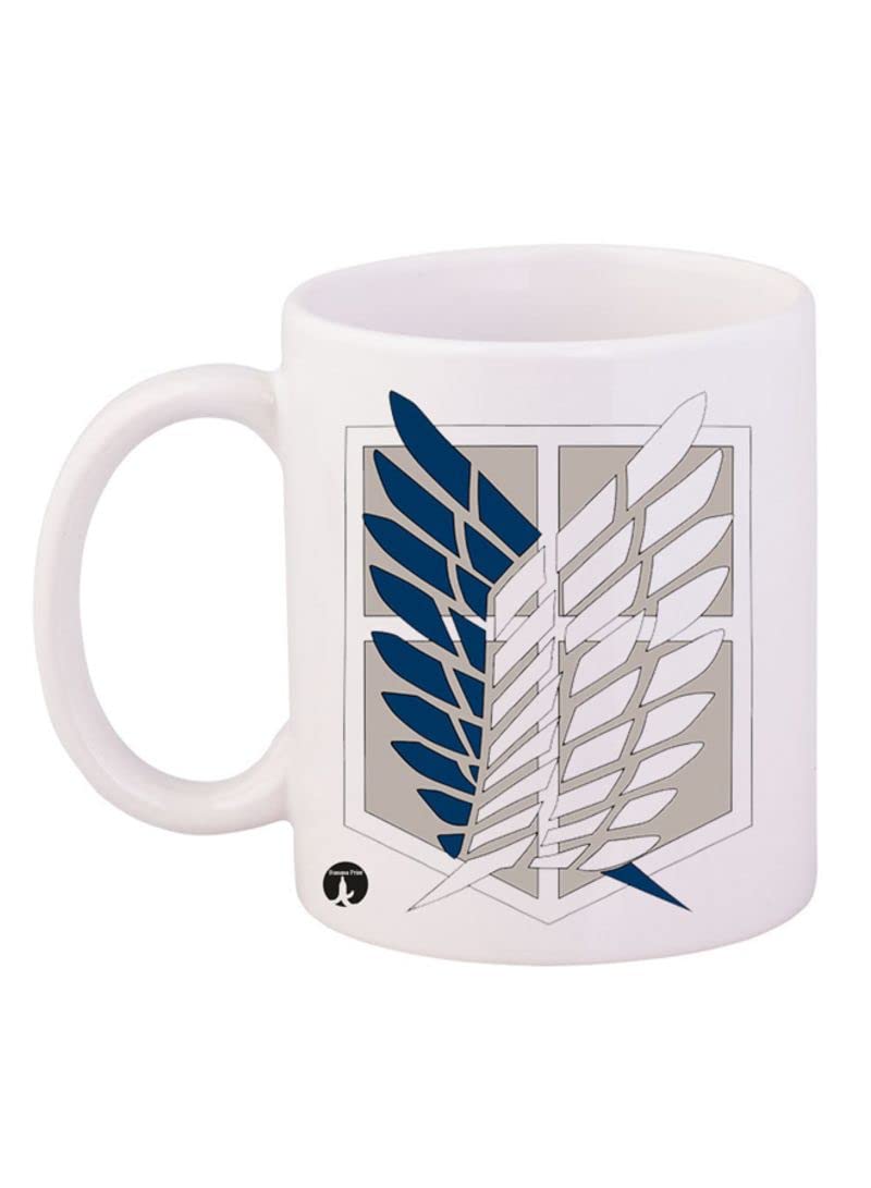DUBAI STAR PRINTED Design Atack On Titaan Mug White Blue Grey 11ounce