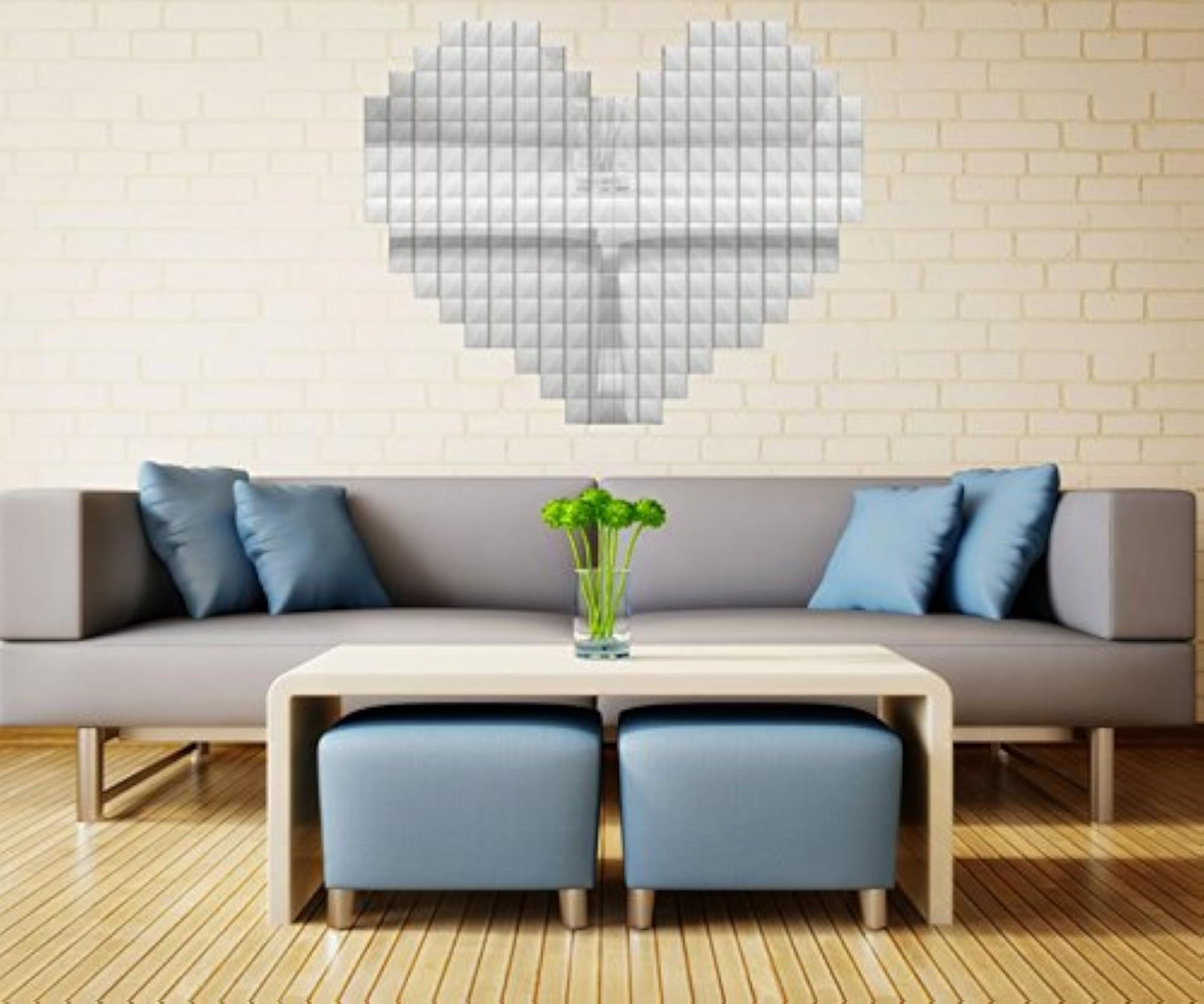 Self-Adhesive Real Glass Craft Mini Square and Round Mirrors