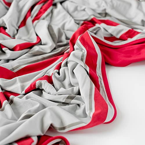 Soft Oversized Throw Blanket - Super Cozy Adult Size Large Swaddle Blankets For Bed, Sofa, Couch - Lightweight Jersey Knit Comfort Throws 57X72 Inch Long (Red Gray Tahoe) #TOP3