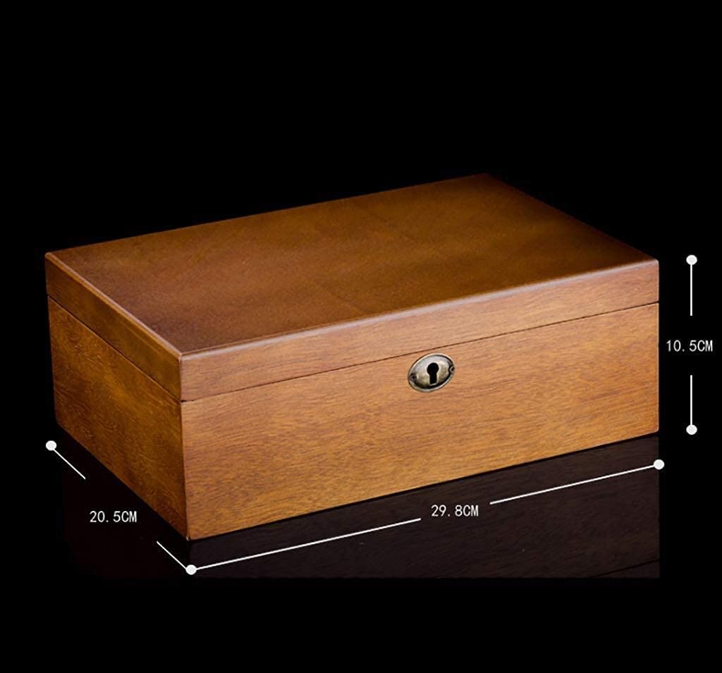 Caja de reloj de madera para 7 relojes, organizador de almacenamiento de joyas con forro de franela, caja de exhibición para hombres y mujeres, color marrón