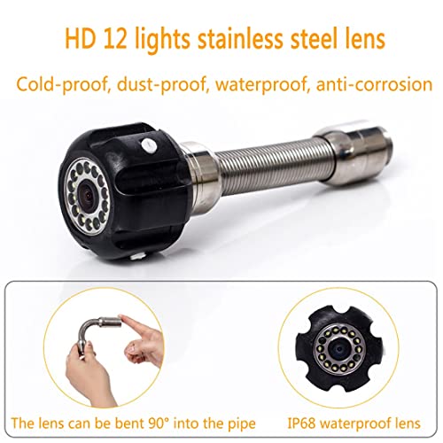 Borescopes Pijpinspectievideocamera, 7" HD-borescope met scherm, industriële endoscoop voor rioolbuizen, 4500mAh-batterij, met 12 LED-lampjes, IP68 waterdicht, 20 M glasvezelkabel - Image 4