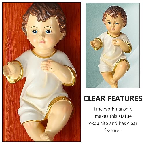 Figura decorativa Baby Jesús en resina 15 cm miniatura 3