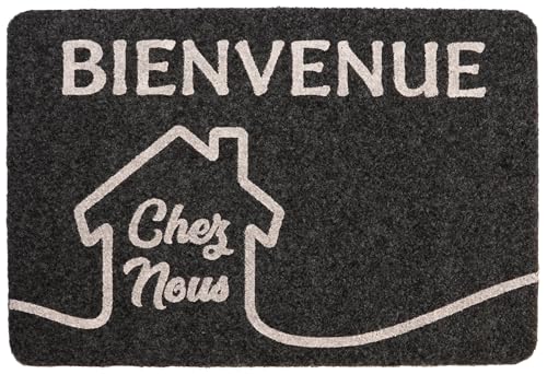 Zinello Design Paillasson Cadeau Crémaillère 40x60cm - Tapis Entrée Bienvenue chez Nous Intérieur Extérieur - Antidérapant 6mm Compatible Robot Aspirateur