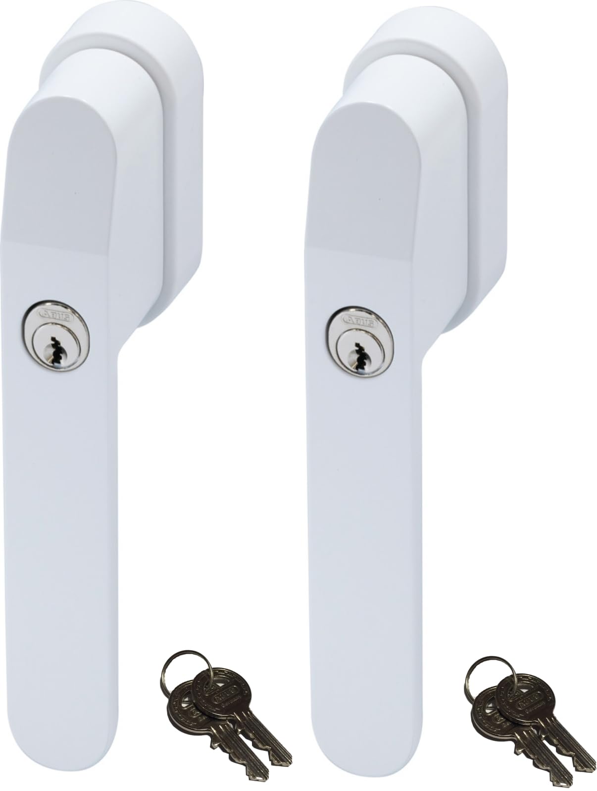 ABUS FG400W, abschließbarer Fenstergriff in weiß im Set 2 Stück, alle gleichschließend AL 0089 mit Vier Schlüsseln
