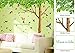 Colorful-decals, Huge size 7.4'(h) X 9.7'(w) with 40 Butterflies, Big Tree Wall Decals Add Butterflies Birds Large Wall Decor Green Leaves Removable Wall Stickers for Home Living Room Bedroom