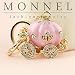 1 X Z607 Cute Big Pink Princess Pumpkin Carriage Crystal Charm Keychain Key Ring