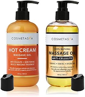 Anti-Cellulite Massage Oil & Hot Cream - 100% Natural Cellulite Treatment with Gel