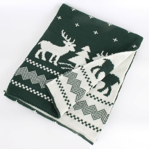 Unisex Christmas Reindeer Snowflake Scarf Fall Winter Warm Knit Long Scarf4