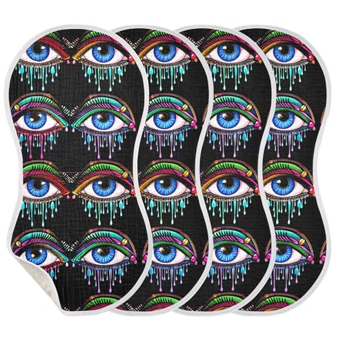 xigua Colorful Eyes Baby Burp Cloths for Newborn Boys and Girls 2 Pack, Soft & Absorbent Cotton Baby Burp Cloth, Baby Washcloths, Newborn Towel, Burp Rags3