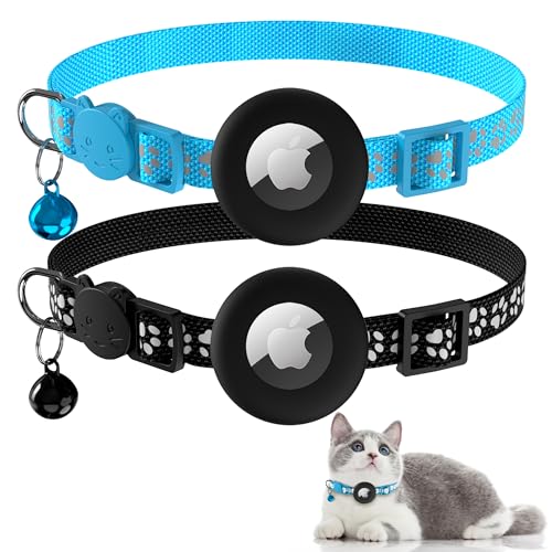 Vanjua 2�p�b�N Airtag �L��� �x���t�� ���ˎq�L�̎�� �G�A�^�O�t�� �L ��� �z���_�[ �P�[�X ���̎q �j�̎q �L �y�b�g�p�i�A�N�Z�T���[ (�u���b�NB+�u���[ B)