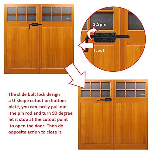 Scottchen Pro Spring Loaded Barrel Bolt Latch Pin Lock 3/8" X 5" Heavy Duty Black Powder Coat - 2Set #TOP4