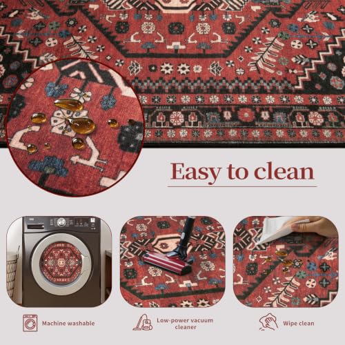 Image of Ciicool 2x5ft Runner Rug, Hallway Wahshable Rugs Vintage Kitchen Carpet for Entrance Bedroom Bedside Living Room Kitchen Laundry Bathroom Decor