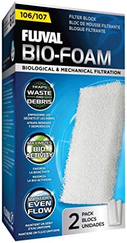 Fluval 106/107 Bio-Foam, Replacement Aquarium Filter Media, 2-Pack, A220