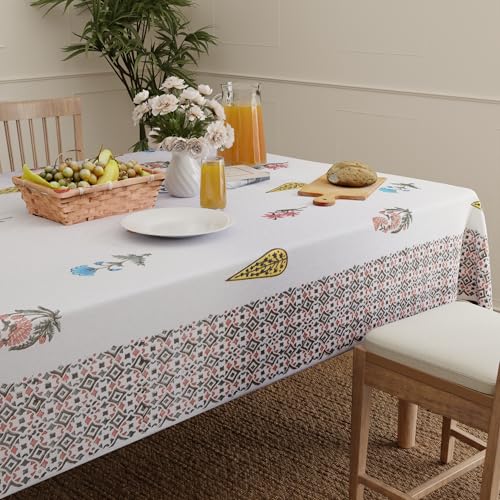 Image of Encasa XO Dining Table Cloth, Jaipuri Block Print Cotton Cover Kashmir