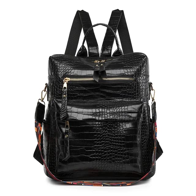 ProArch Medium 25L Backpack Women Leather Convertible Shoulder Bag Ladies Anti-theft Satchel Sling Travel Backpack (BlackCrocoBig) (B0BXSK4YR3) Amazon Price History, Amazon Price Tracker