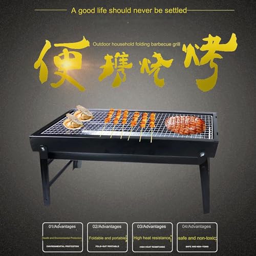 Outdoor Barbecue Grill Picnic Charcoal Grill Home Balcony Dining Table Garden Camping Charcoal Grill Portable Folding Barbecue Grill(Size:Small size 35 * 17 * 23 (cm)) - Image 6