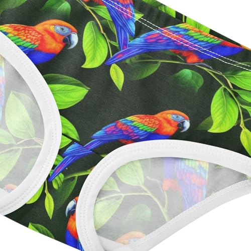 Joisal Cotton Toddler Girls Underwear Vibrant Birds Green Leaves Little Girl Panties Personalized Briefs Kids Undies 2t4