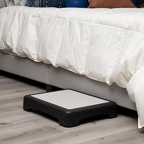 Mind Reader Platform Booster Step, Step Stool for Seniors, Indoor Outdoor, Riser, 15.75" L x 19.5" W x 3.75" H, Black and White 2 Mind Reader Platform Booster Step, Step Stool for Seniors, Indoor Outdoor, Riser, 15.75" L x 19.5" W x 3.75" H, Black and White - Image 3