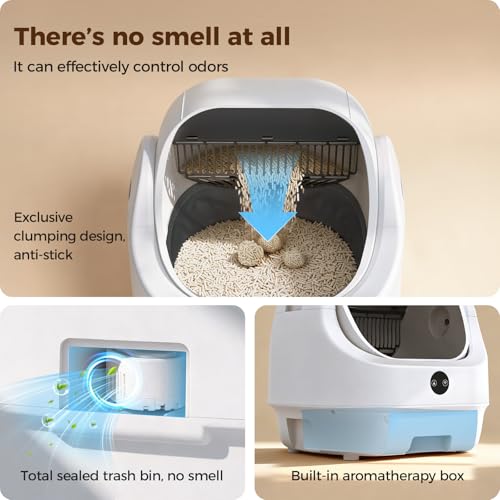 Ellenpent Open-Top Automatic Self-Cleaning Litter Box with WiFi App — view 3