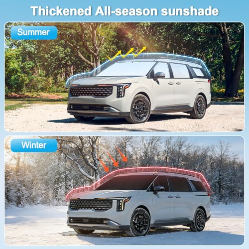 Image of KMF 8pcs Thicken Car Window Shades for Toyota 4Runner 2010-2024 Accessories, 4Runner Windshield Sun Shade Full Window Covers for Side Rear, UV Block and Blackout Protect Privacy for Car Camping