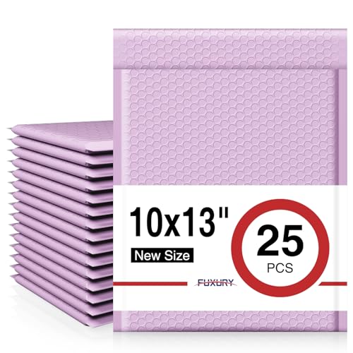 Image of Fuxury Bubble Mailers 10x13 Inch Lavender 25 Pack, Opaque Padded Envelopes for Clothing, Books, Makeup & Accessories, Self Seal Shipping Bags for Small Business