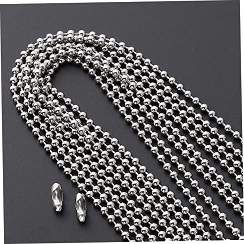 Image of 1Set Ceiling Pull Chain with Connector Beaded Pull Chain Extension for Fan Bed and Light Switch Includes Beaded Chain and Connectors Silver Lamp Accessories