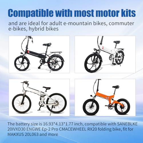 Image of 48v Ebike Battery 13Ah Folding Electric Bike Lithium Battery Pack with 30A BMS, Security Lock for 0-350W Motor Electric Bicycles Silver