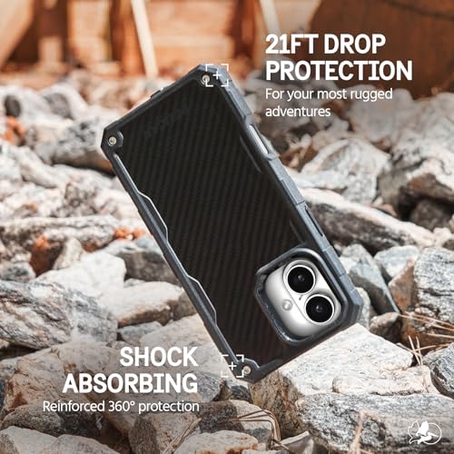 Image of Pelican Shield iPhone 16 Case - Rugged MagSafe Phone Case - Carbon