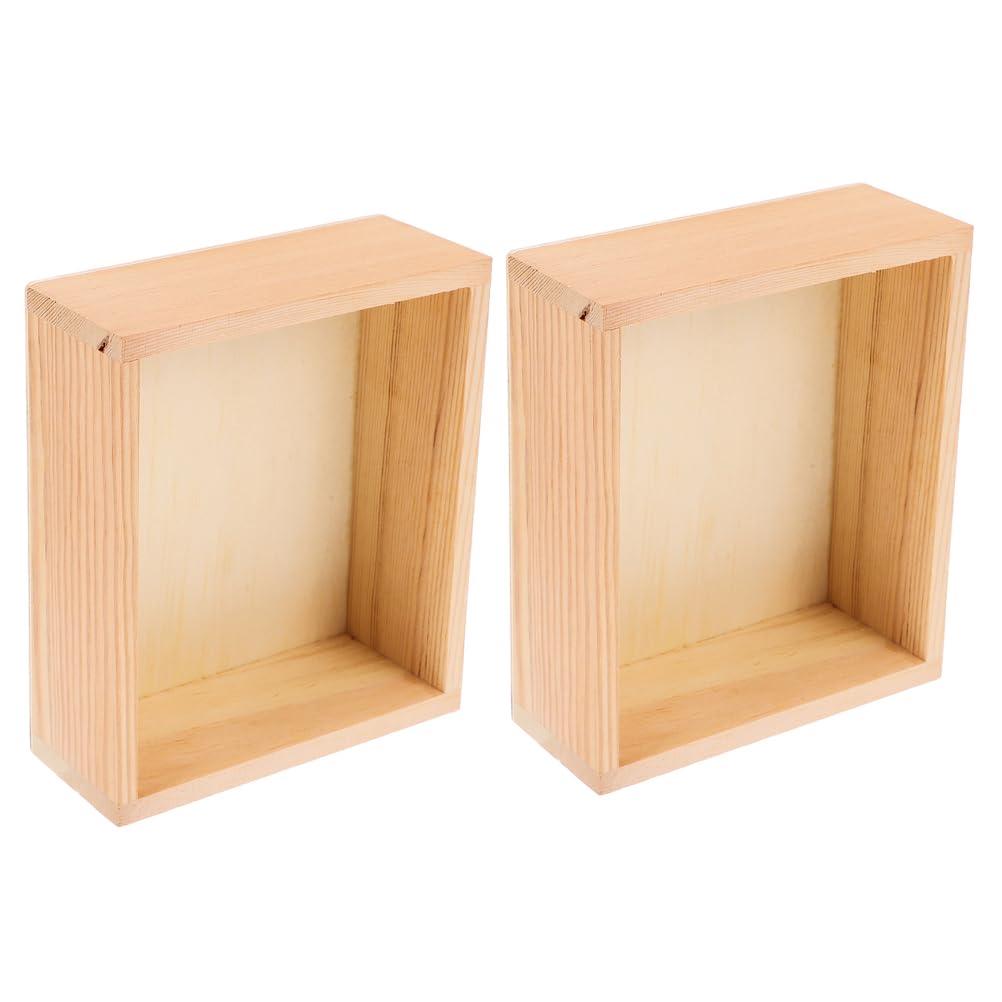 LOGOFUN 2PCS Wooden Sake Cups Wood Sake Boxes Japanese Sake Cup Containers for Home Kitchen Bar Restaurant Table Supplies - 15.5 * 13.5 * 5.6CM