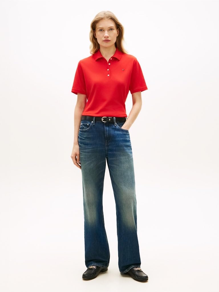 Tommy Hilfiger Damen Reg Pique Polo Ss Ww0Ww43224 – Bild 2