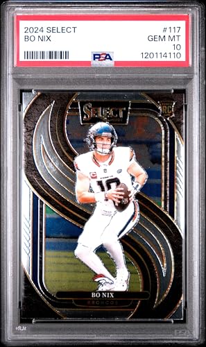 Graded 2024 Panini Select Bo Nix #117 Rookie RC Football Card PSA...