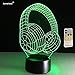 Produktbild Wfmhra 3D DJ Kopfhörer Form Illusion Light Studio Musikmonitor Headset Buntes HiFi Musik Kopfhörer LED Lampe Geburtstagsfeier Geschenk