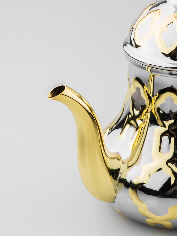 Marokkaanse Theepot 1.2L Arabische Stijl Roestvrij Staal Theeservies Traditionele Religieuze Theepot Stijl