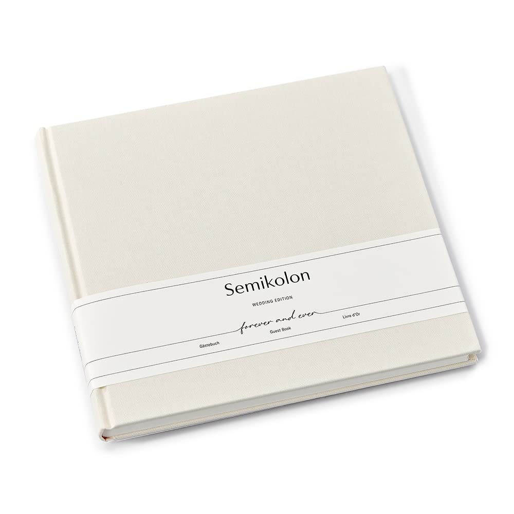 Semikolon 367183 Gästebuch Wedding Edition - 25 x 23 cm - mit 180 blanko Seiten zum Selbstgestalten, Lesezeichen - chamois creme