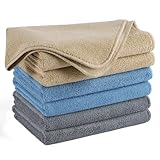 Polyte - Paño de Limpieza de Microfibra - Ideal para Uso Profesional - Azul, Gris - 41 x 61 cm - Pack de 6