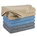 Polyte Microfiber Cleaning Towel (16x24, 6 Pack, Professional, Blue,Camel,Gray)