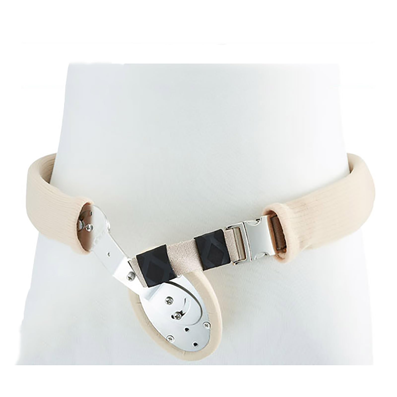 Ceinture Hernie Inguinale Homme et Femm, Deux Coussinets en Silicone, Sangles Élastiques Réglables à N'importe Quel Angle, Connexion à Pression(Large)