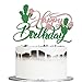 Auteby Cactus Happy Birthday Cake Topper, Mexican Theme Birthday Party Supplies, Cactus Party Decorations